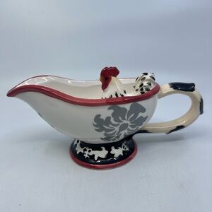 Ceramic Rooster Gravy Boat From Tosacana Please See Photos
